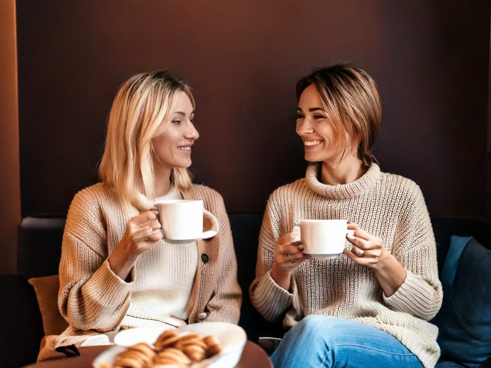 Firefly Two mothers sitting and drinks coffe 85052